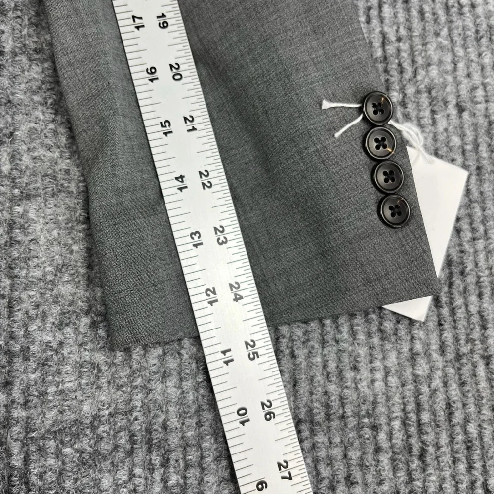 Lands End Sport Coat Mens 41 Gray Wool Blend Two Button Blazer Professional
